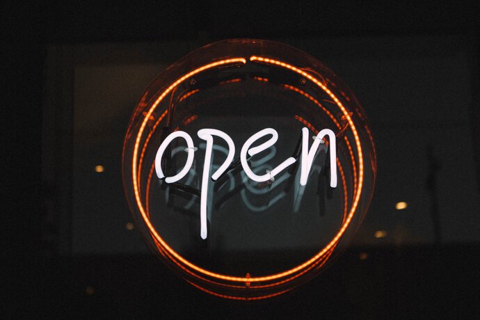 Open neon sign